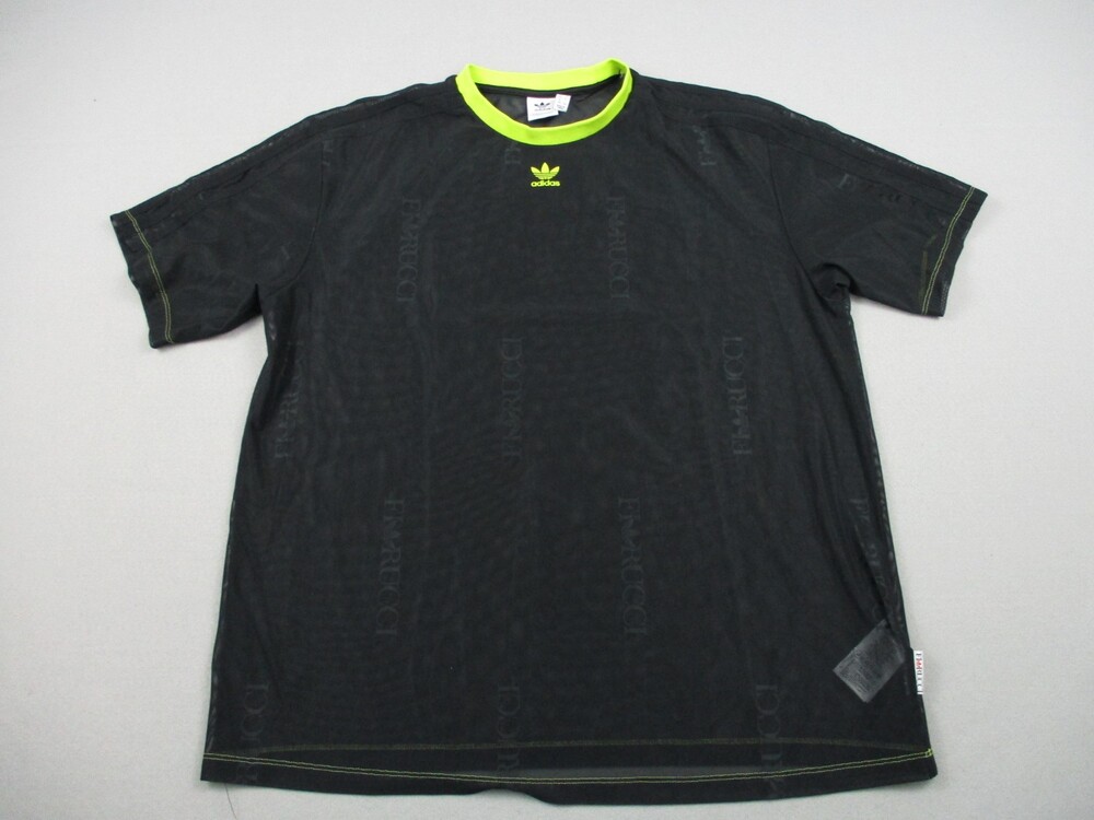 Adidas X Fioruci Shirt Men Medium Black Mesh Jersey Tee Crewneck Pullover M
